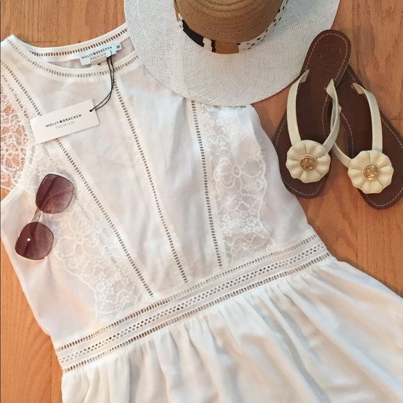 Nwt Boho White Summer Dress - Picture 2 of 13
